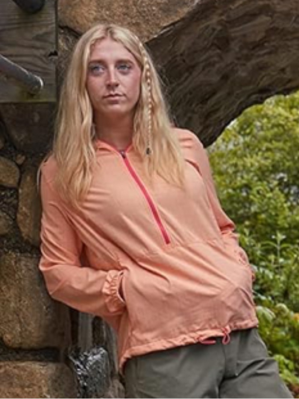 Huk Tide Point Pullover Women’s Fishing 1/4 Zip UPF 30+ Med Cross dye Coral Reef